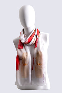 Red Paint Daubs Silktouch Scarf